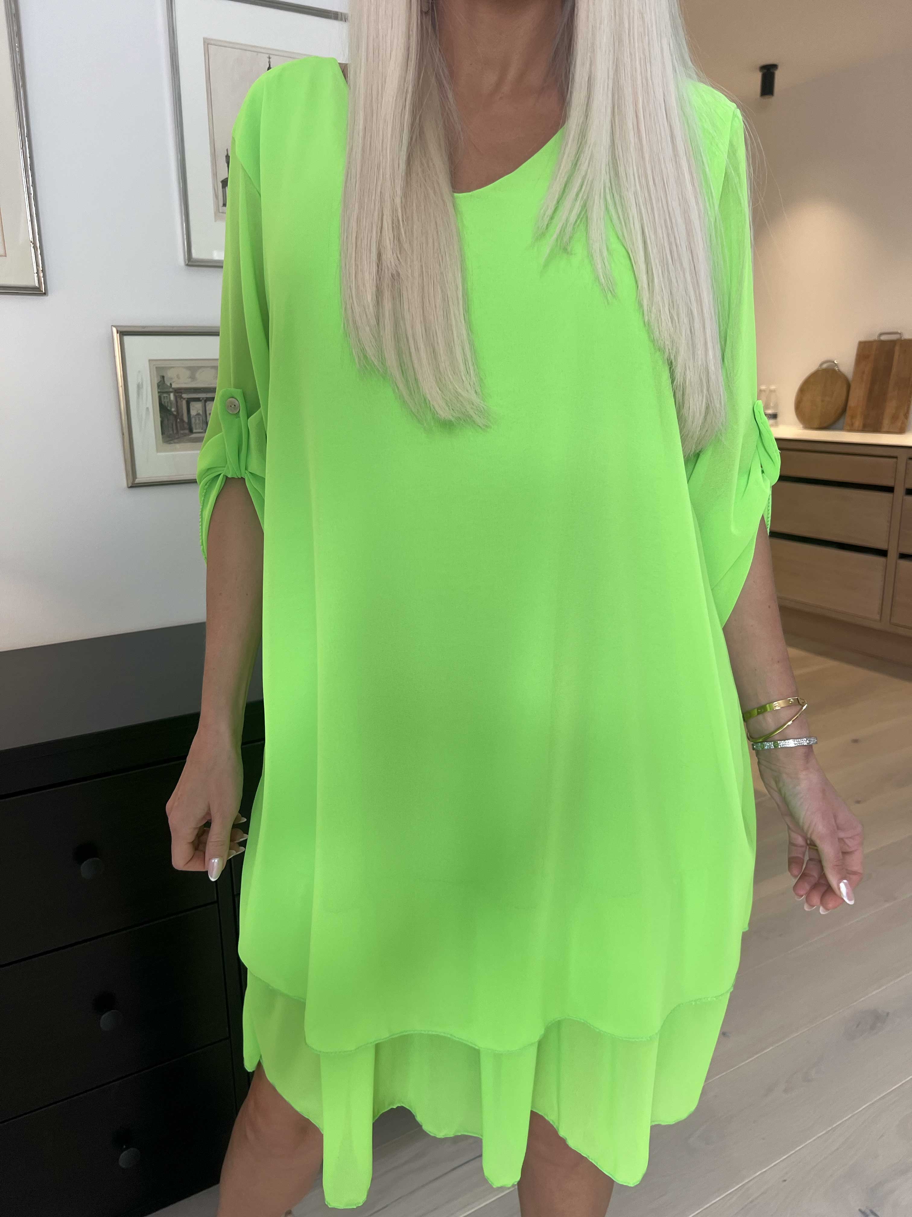 Jill - Chiffongtunika med underkjol i viskos